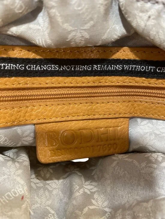 Bodhi wms handmade mustard leather large hobo shoulder bag 13'x13" SKU 10,014 - Picture 11 of 16